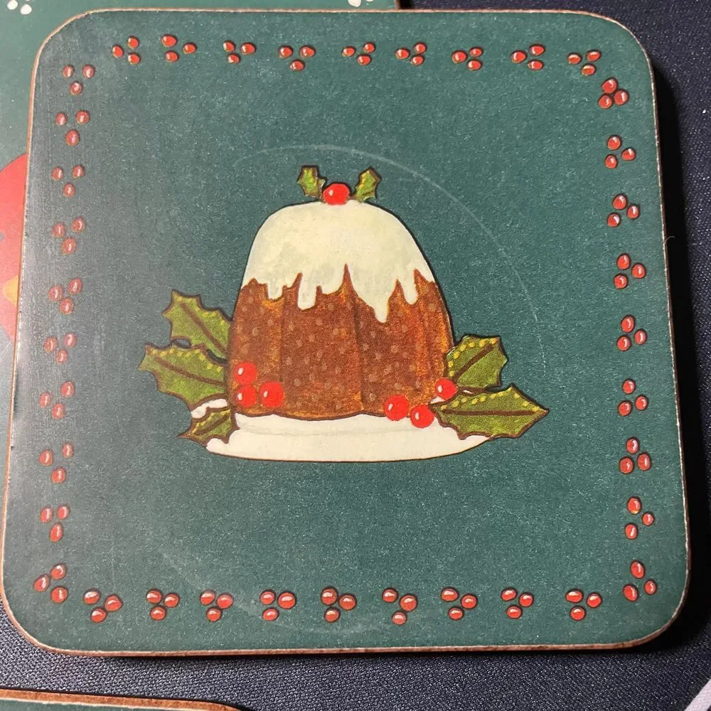 Pimpernel Christmas Holiday Deluxe Coasters Set of‎ 6 - Vintage Made in England